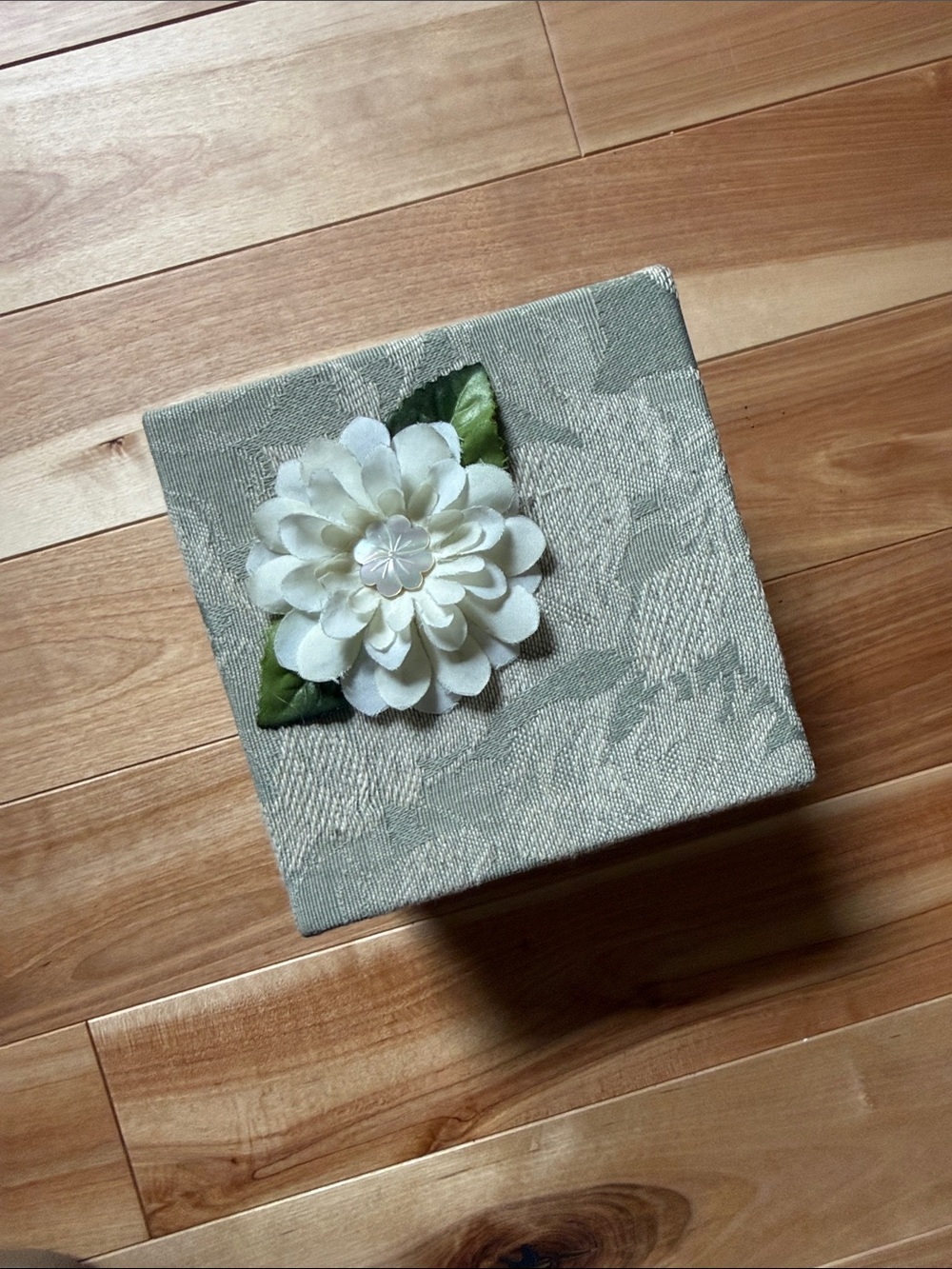 Decorative Cream Floral Accent Box by